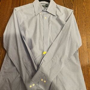 Ralph Lauren Men's Light Blue Checkered Dress Shirt